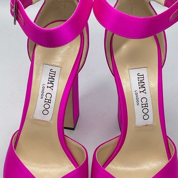 Jimmy Choo Socorie 120 Satin Platform Sandals size 37.5 - Picture 5 of 15